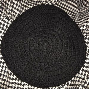 Handmade Black Crochet Beret